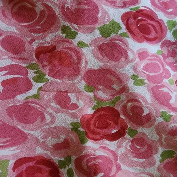 Vintage Vibes NWT Pink Silk Floral Print Loft Dress Size 6P - Picture 2 of 5